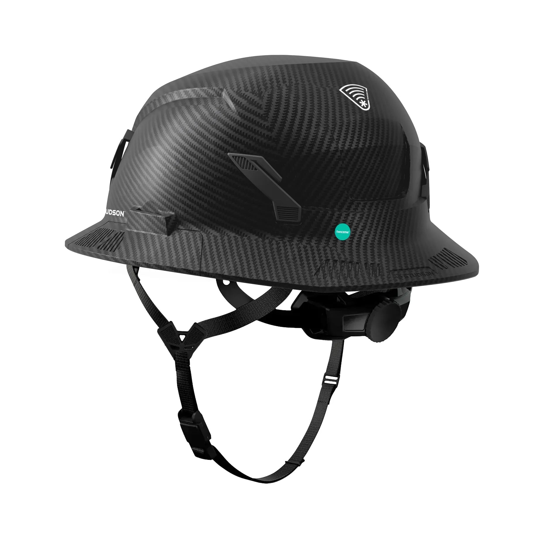 Studson SHK-1 Full Brim Non-Vented Class E Safety Helmet Black Carbon