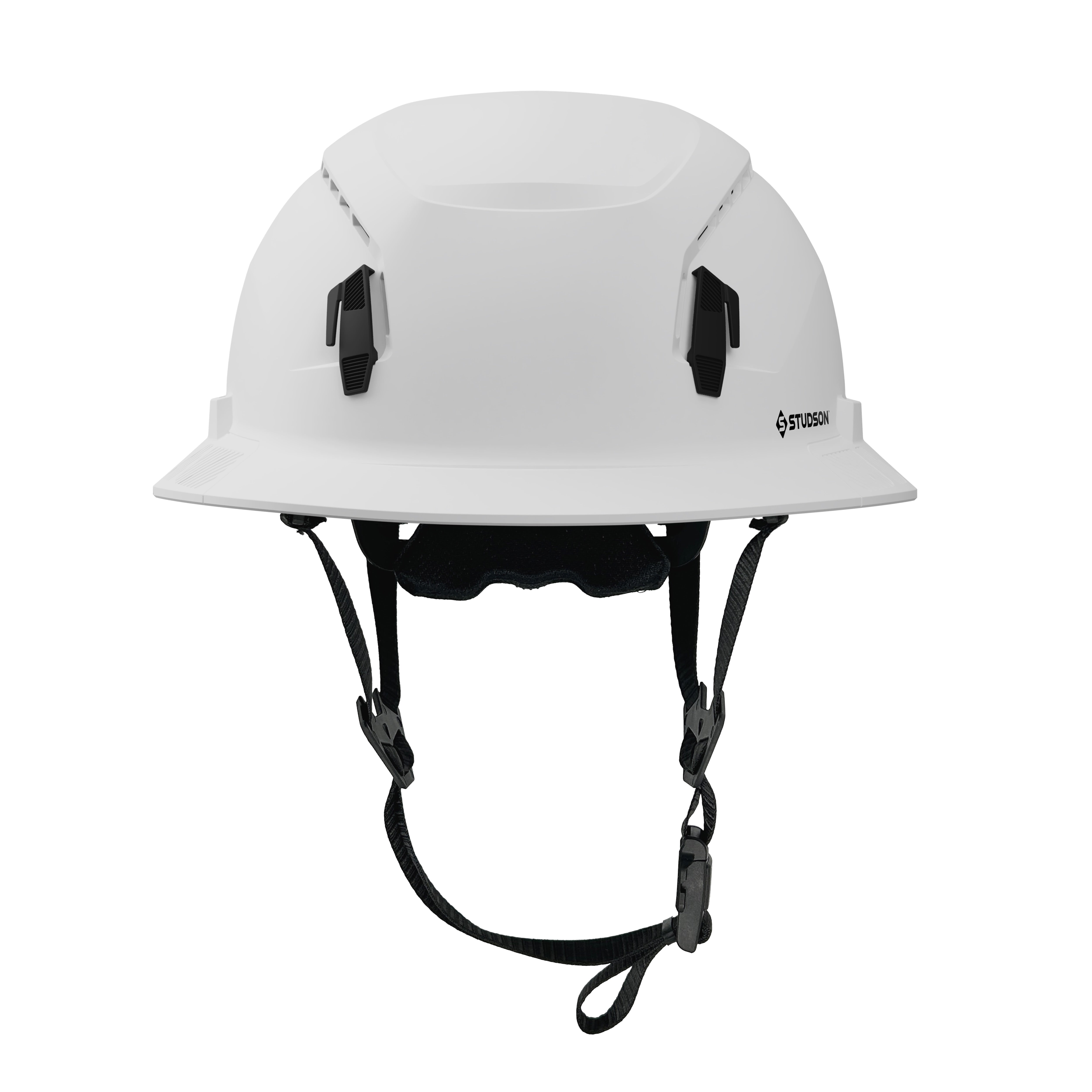 STUDSON SHK-1 Full Brim Safety Helmet: ANSI/ISEA Z89.1 Type II Compliant (R 2019), Lightweight & Breathable, NFC Emergency Contact Chip, One Size, Class C & E Protection (Non-Vented, Carbon