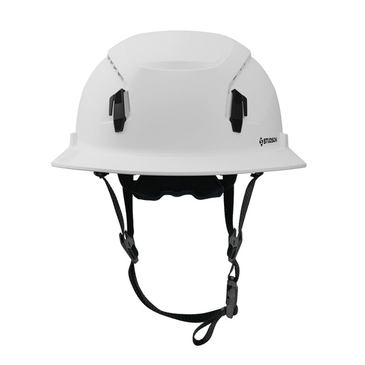 SHK-1 Full Brim Vented safety helmet in white — front view