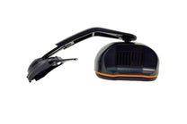 STUDSON ED-3B ear defender showing swing arm extended in parked position with ABS ear cup exterior and orange accent stripe