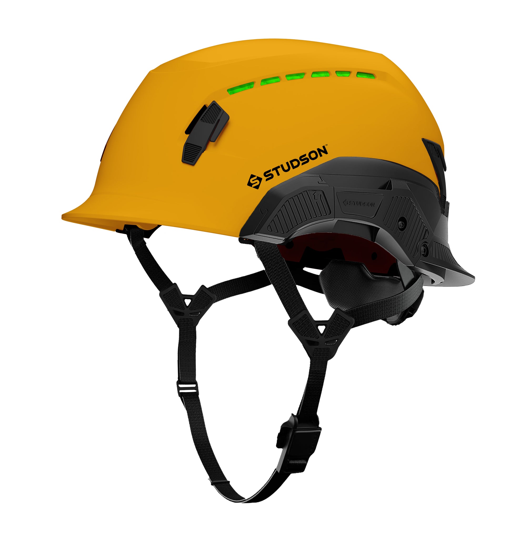 Gold SHK-1 Standard Brim Vented Safety Helmet showing front quarter view