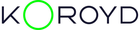 Logo of KORoyd with a green circle on a black background